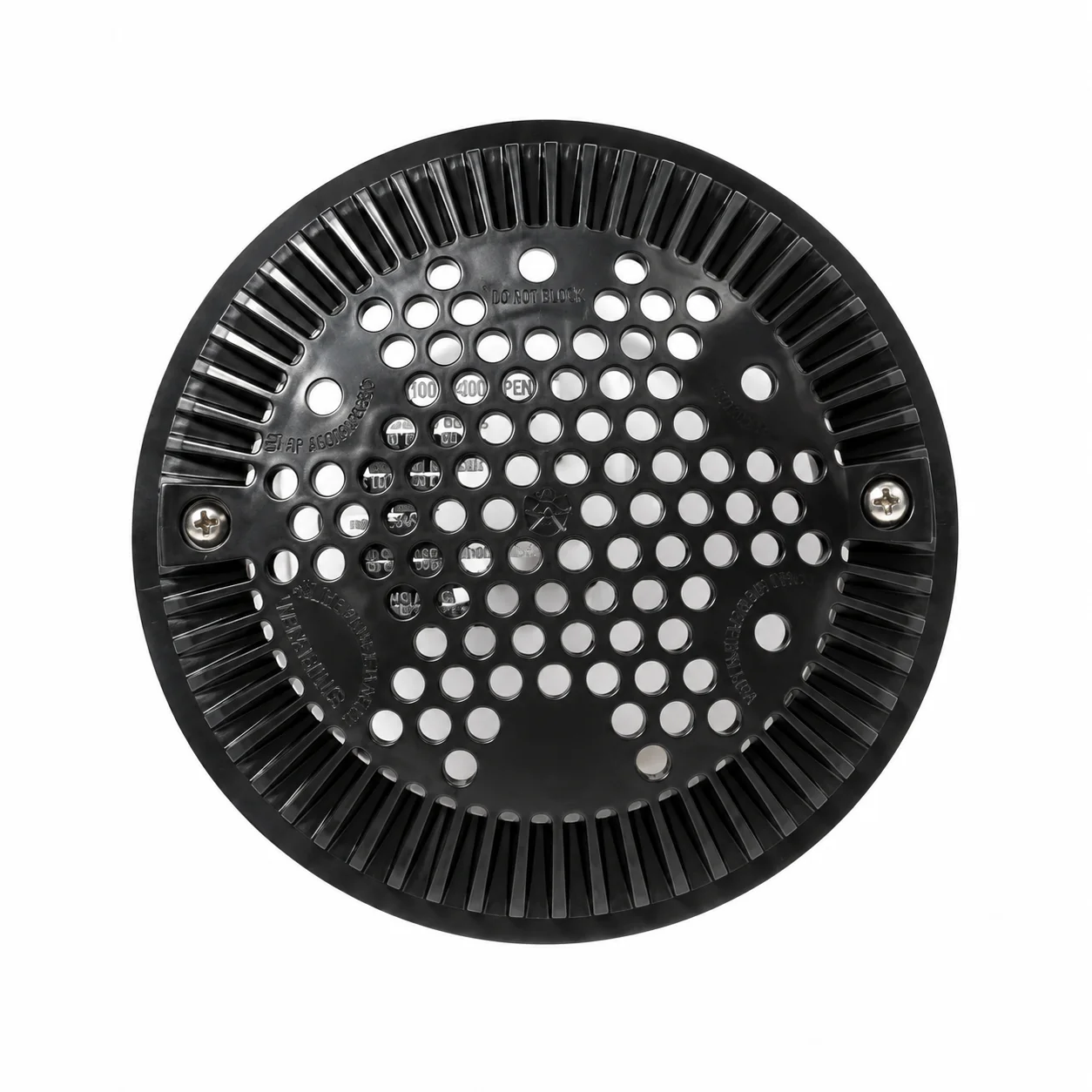 Couvercle de drain de fond noir avec vis - 140-4227