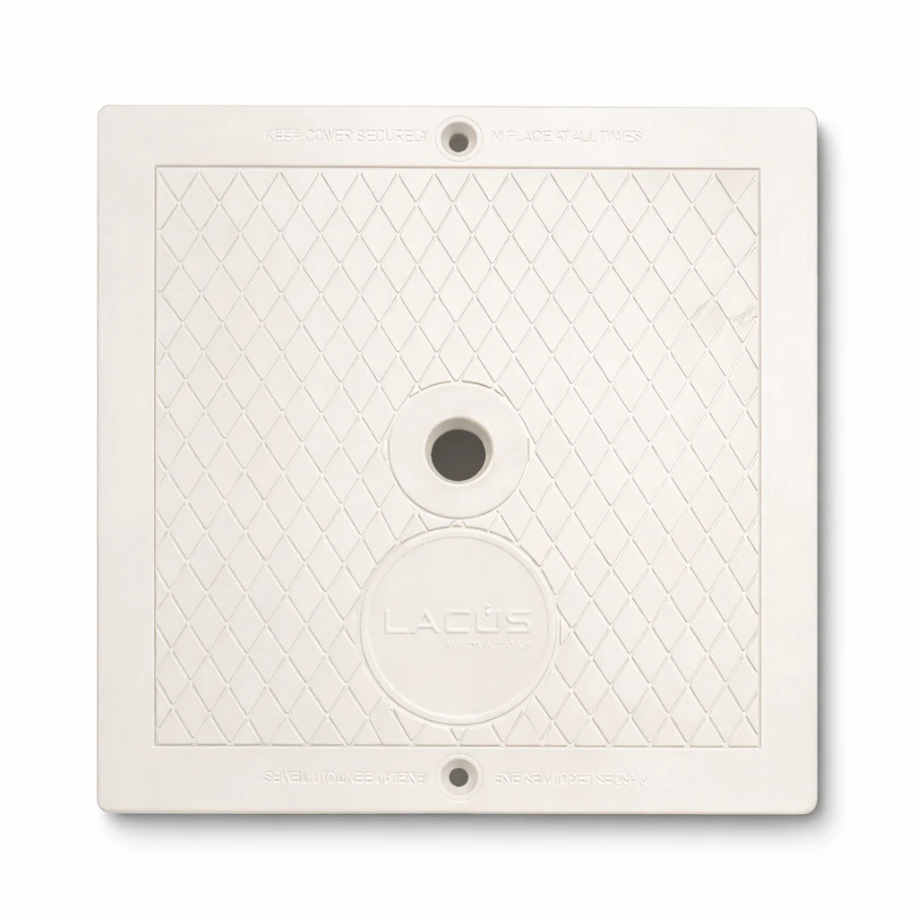 Couvercle d’écumoire carré blanc pour piscine creusée – Modèle 140-1113