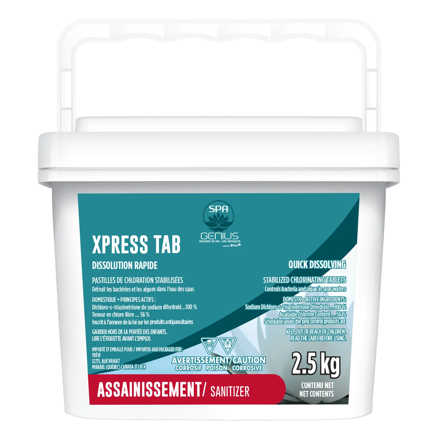Pastilles de chlore Xpress tab 2.5 kg à dissolution rapide pour spa