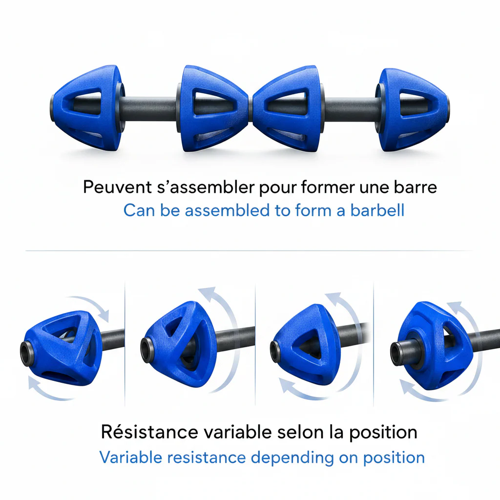 Haltères aquatiques pour piscine – Ensemble de 2 - Image 2