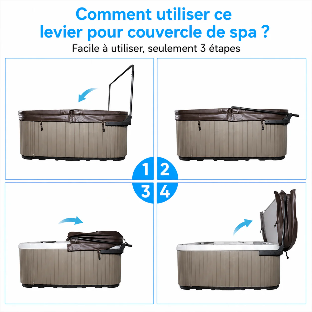 Levier hydraulique pour couvercle de spa - TS-11 - Image 3