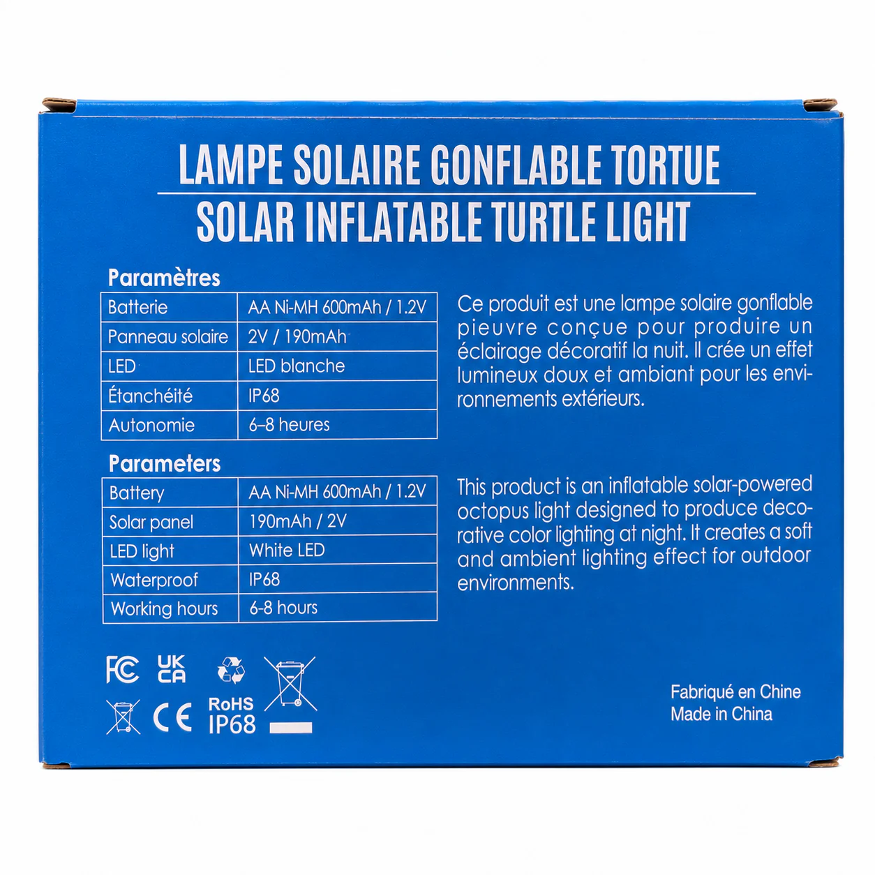 Lampe solaire gonflable en forme de tortue pour piscine et spa - CT311 - Image 4