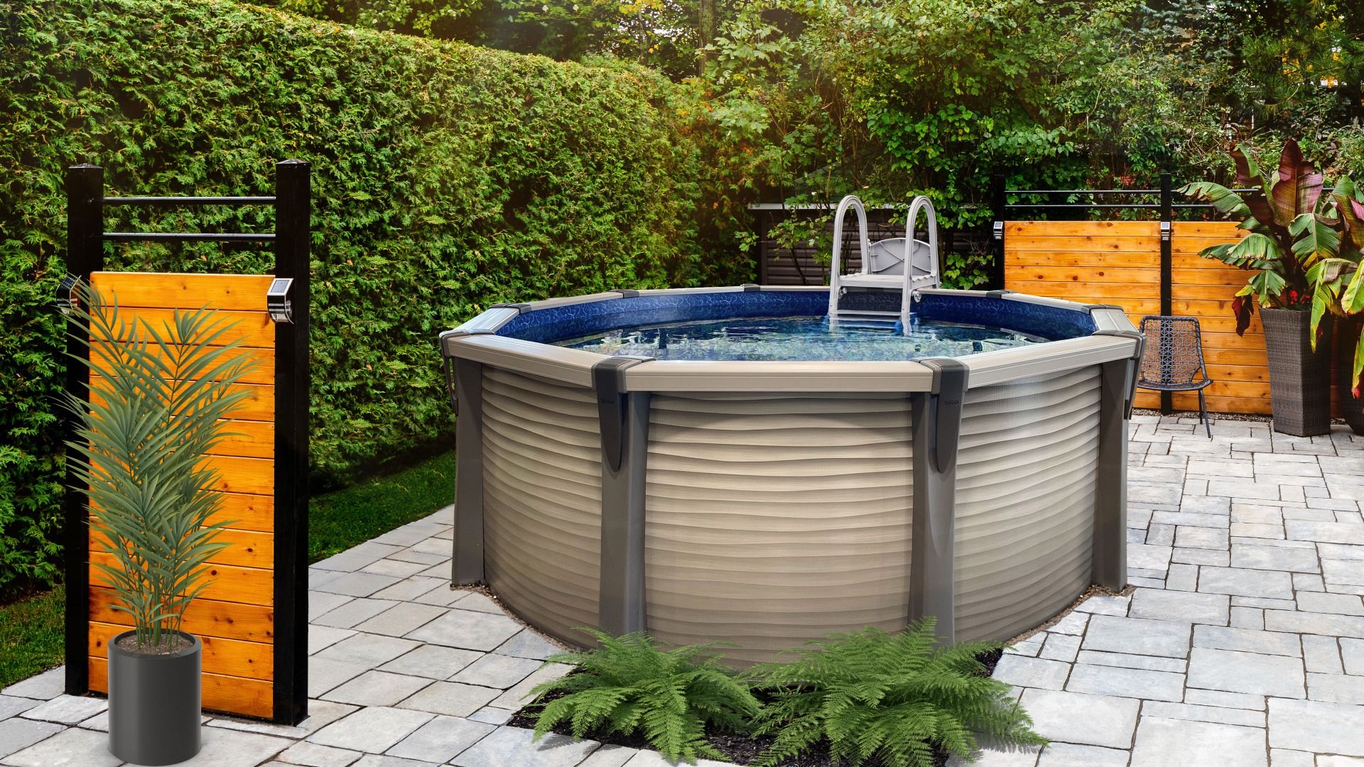 Piscine hors terre Trévi Alumi 12' - Toile CUBIC - Image 2