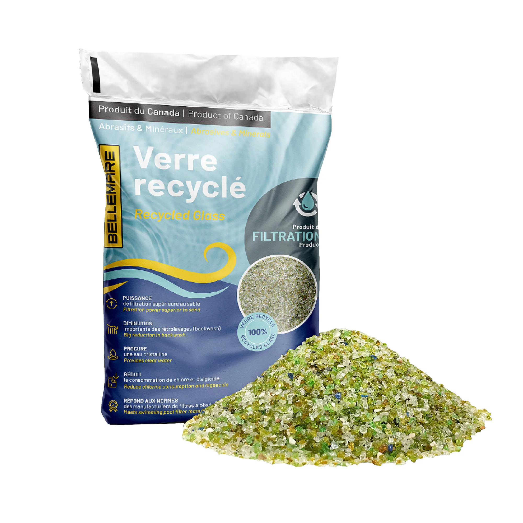Sac de verre de filtration 42LBS
